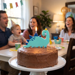 Dino-Mite Dinosaur Birthday Candle - Turquoise Stegosaurus