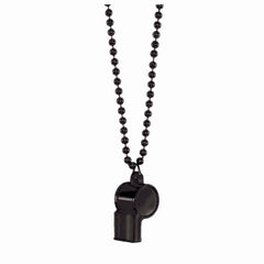 Black Beaded Necklace with Whistle - Team Spirit Costume Accessory