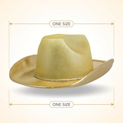 Gold Suede Cowboy Hat with Braided Cord - Perfect for Team Spirit Events