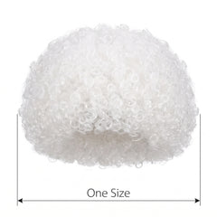 White Curly Team Spirit Wig