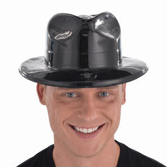 Black Shiny Fedora Hat - Stylish Costume Accessory