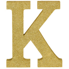 Glitter Gold Letter "K" Sign - Standing or Hanging Decoration