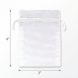 Elegant White Organza Favor Bags - 24 Pack