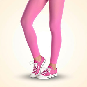 Bright Pink Footless Tights - Fun and Cheerful Legwear Accessory