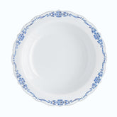 12 Oz. White/Navy Victorian Design Plastic Bowls | 120 Count