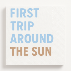 "First Trip Around the Sun" 1st Birthday Beverage Napkins