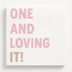 "One and Loving It" 1st Birthday Beverage Napkins - 16 Pack