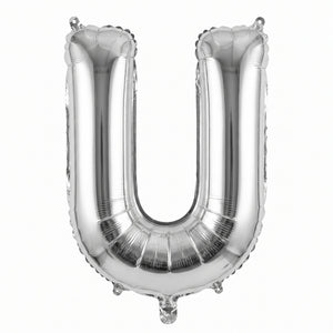 Silver Foil Letter "U" Balloon - Air Filled