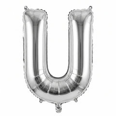Silver Foil Letter "U" Balloon - Air Filled