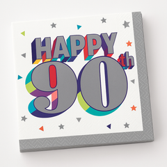 Here's to 90 Birthday Beverage Napkins - 16 Pack
