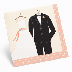 Elegant Wedding Attire Beverage Napkins