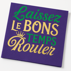 Mardi Gras Masquerade Hot Stamped Beverage Napkins