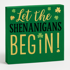 Shenanigans St. Patrick's Day Beverage Napkins, 16-Pack