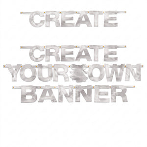 Silver Foil DIY Customizable Banner Kit for Weddings