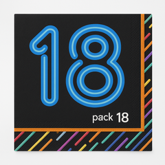 Neon 18th Birthday Beverage Napkins - Pack of 18