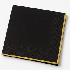 Elegant Black Hot Stamped Luncheon Napkins