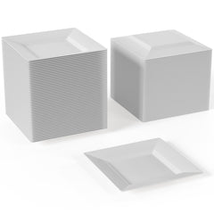 4.5 In. White Square Plates | 600 Count