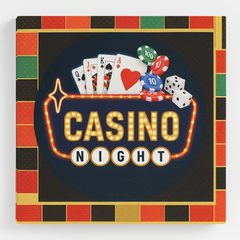 Roll the Dice Casino Lunch Napkins - 6.5 In. x 6.5 In. - 16 Pack