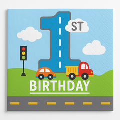 On the Road 1st Birthday Lunch Napkins