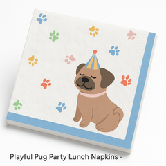 Playful Pug Party Lunch Napkins