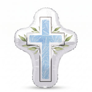 My First Communion Blue Metallic Balloon