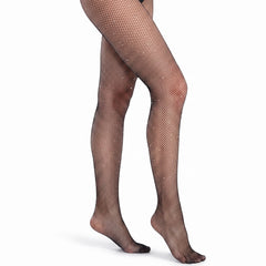 Black Rhinestone Fishnet Tights