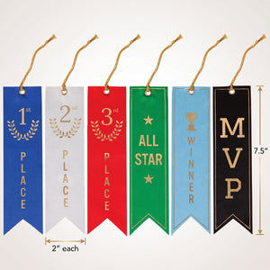 Assorted Recognition Ribbons - 6-Piece Set for Sports & Team Events