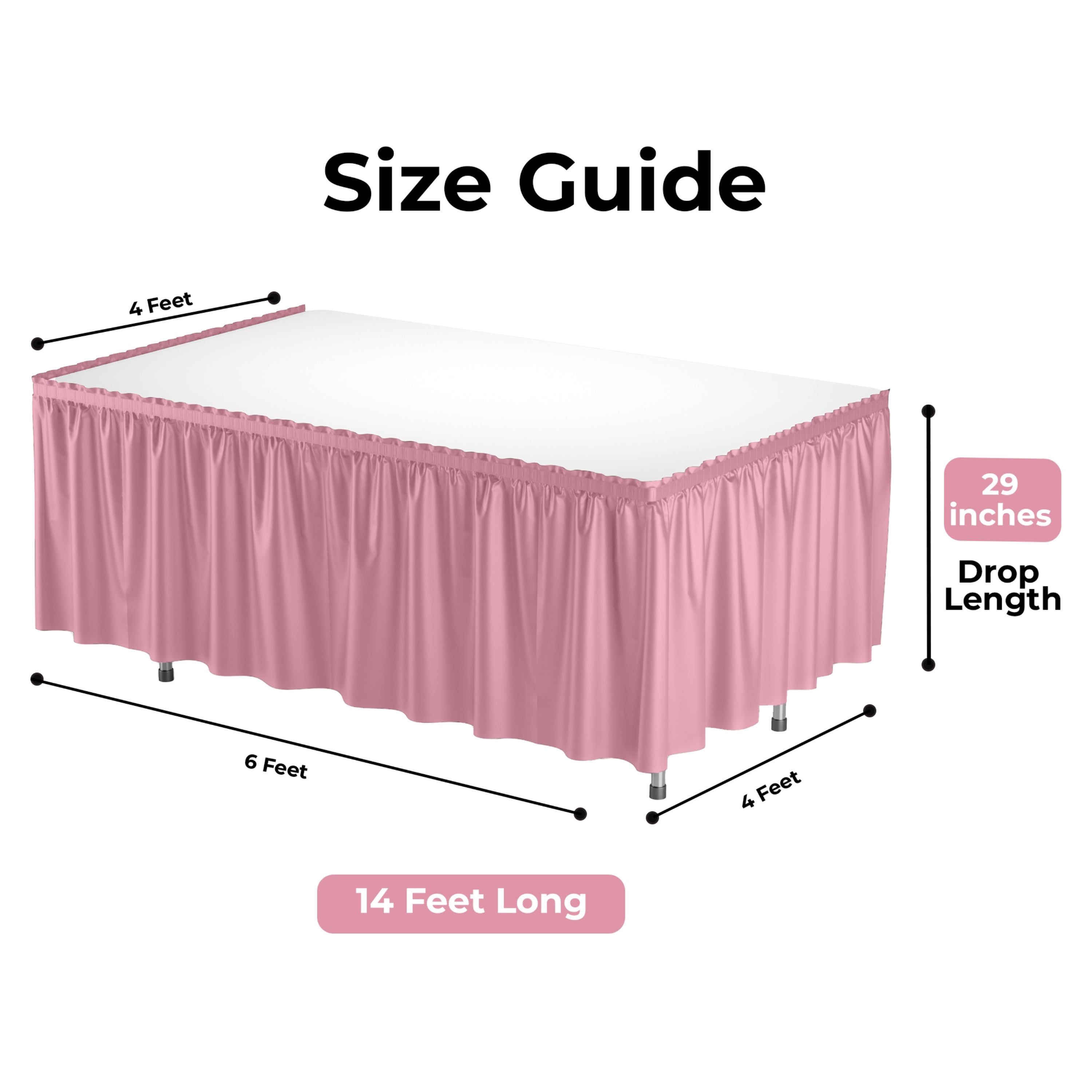 Pink Plastic Table Skirt