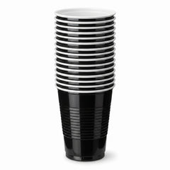 Elegant Black 18oz Plastic Party Cups - Pack of 50