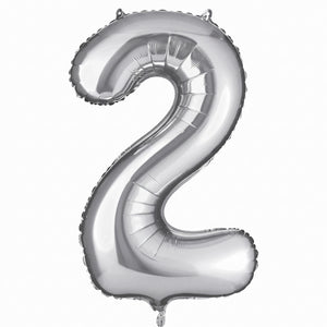 Silver Foil Number 2 Balloon
