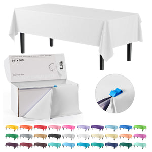 54 In. x 300 Ft. Cut To Size Table Roll | White | Case of 4