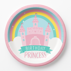 Princess Castle Birthday Dessert Plates - 6.75", 8-Pack