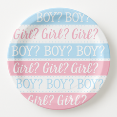 Gender Reveal Party Plates - 6.75" Pink & Blue Design