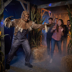 Men's Sinister Scarecrow Halloween Costume with Mask and Gloves