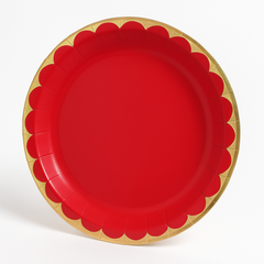 Vibrant Red 10" Round Paper Plates