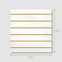 Elegant Gold Motif Luncheon Napkins - 6.5 In. X 6.5 In.