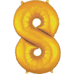 Gold Number 8 Foil SuperShape Balloon