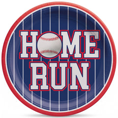 Home Run Baseball Party Plates - 7" Round, 20ct