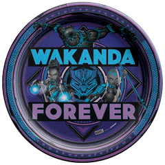 Marvel Black Panther "Wakanda Forever" 9" Round Paper Plates - 8 Pack