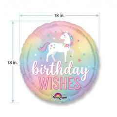 Enchanted Unicorn Birthday Mylar Balloon - 18"