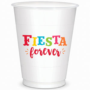 Fiesta Forever Plastic Cups, 16oz, 25 Pack