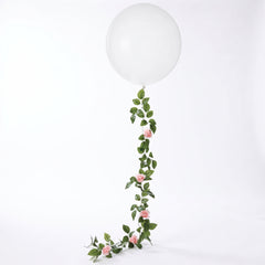 Pink Floral Balloon Tail with 24-Inch Balloon