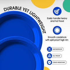 9 In. Dark Blue Plastic Plates | 100 Count