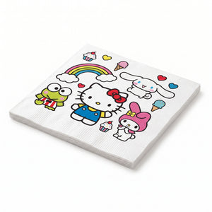 Hello Kitty & Friends Lunch Napkins - 6.5 In. x 6.5 In. - 16 Count