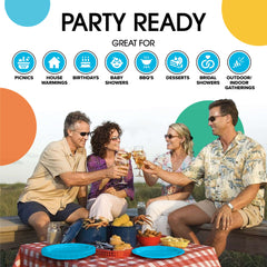 7 In. Turquoise Paper Plates - 50 Ct.