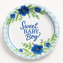 Baby in Bloom 10.5" Round Paper Plates