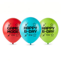 Pixel Party Latex Birthday Balloons