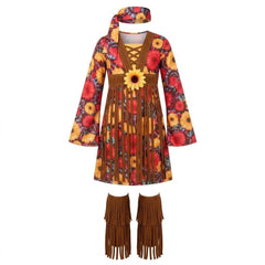 Flower Power Hippie Costume for Girls - Child L (12-14)