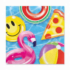 Summer Cool Pool Printed Lunch Napkins - 6.5 In. x 6.5 In., 40-Count