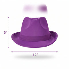 Purple Team Spirit Fedora Hat